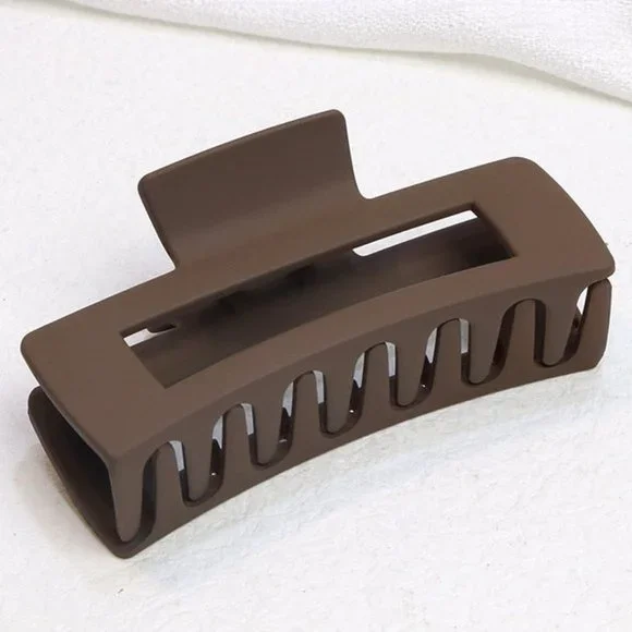 Coffee Matte Square Hair Clip - Picture 1 of 1